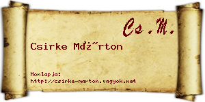 Csirke Márton névjegykártya