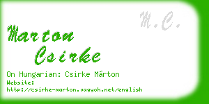 marton csirke business card